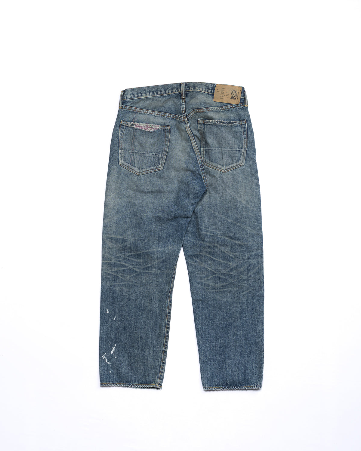 Blue jeans on a white background