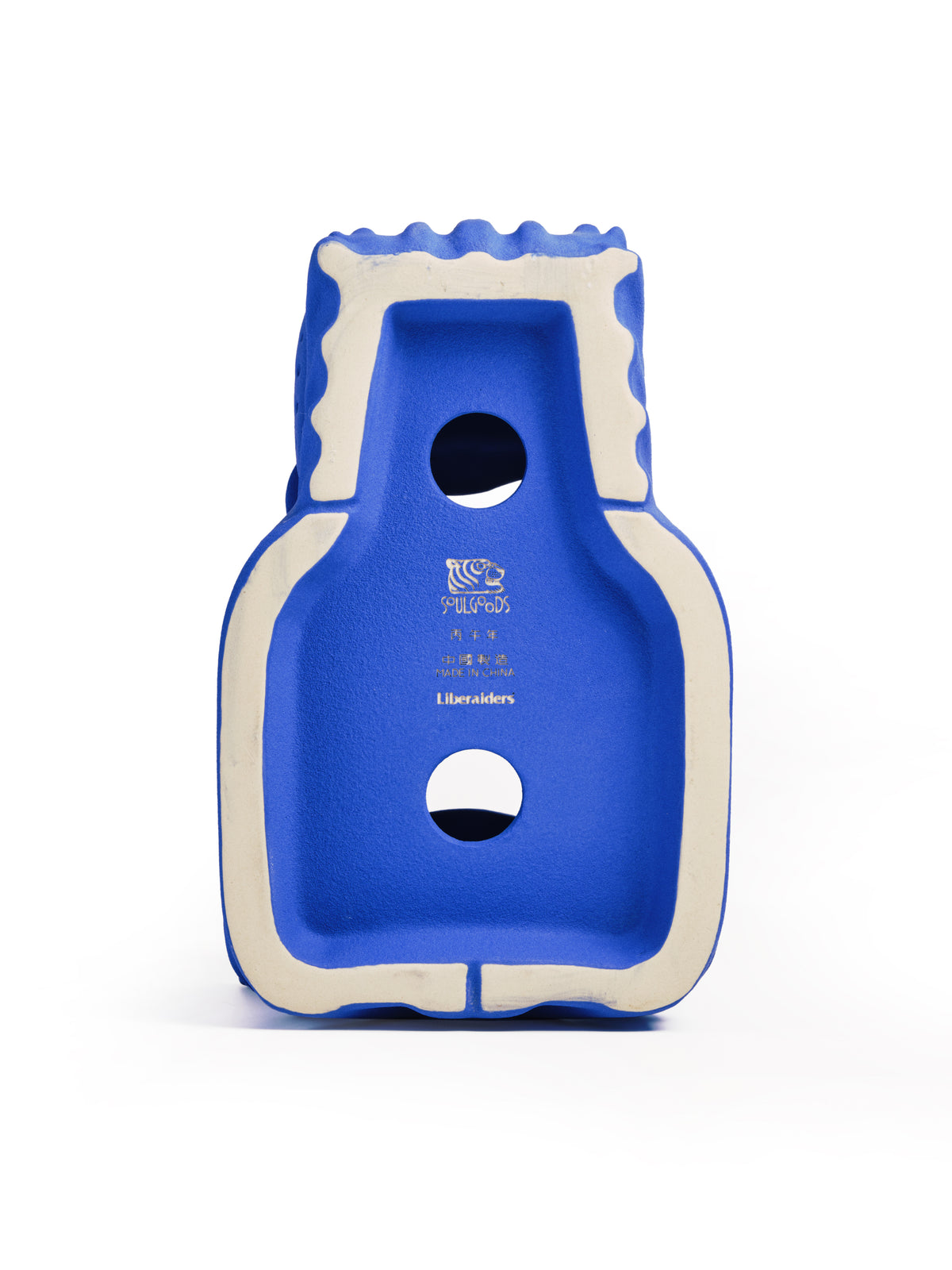Blue and white product with a soulgoods brand logo on a white background