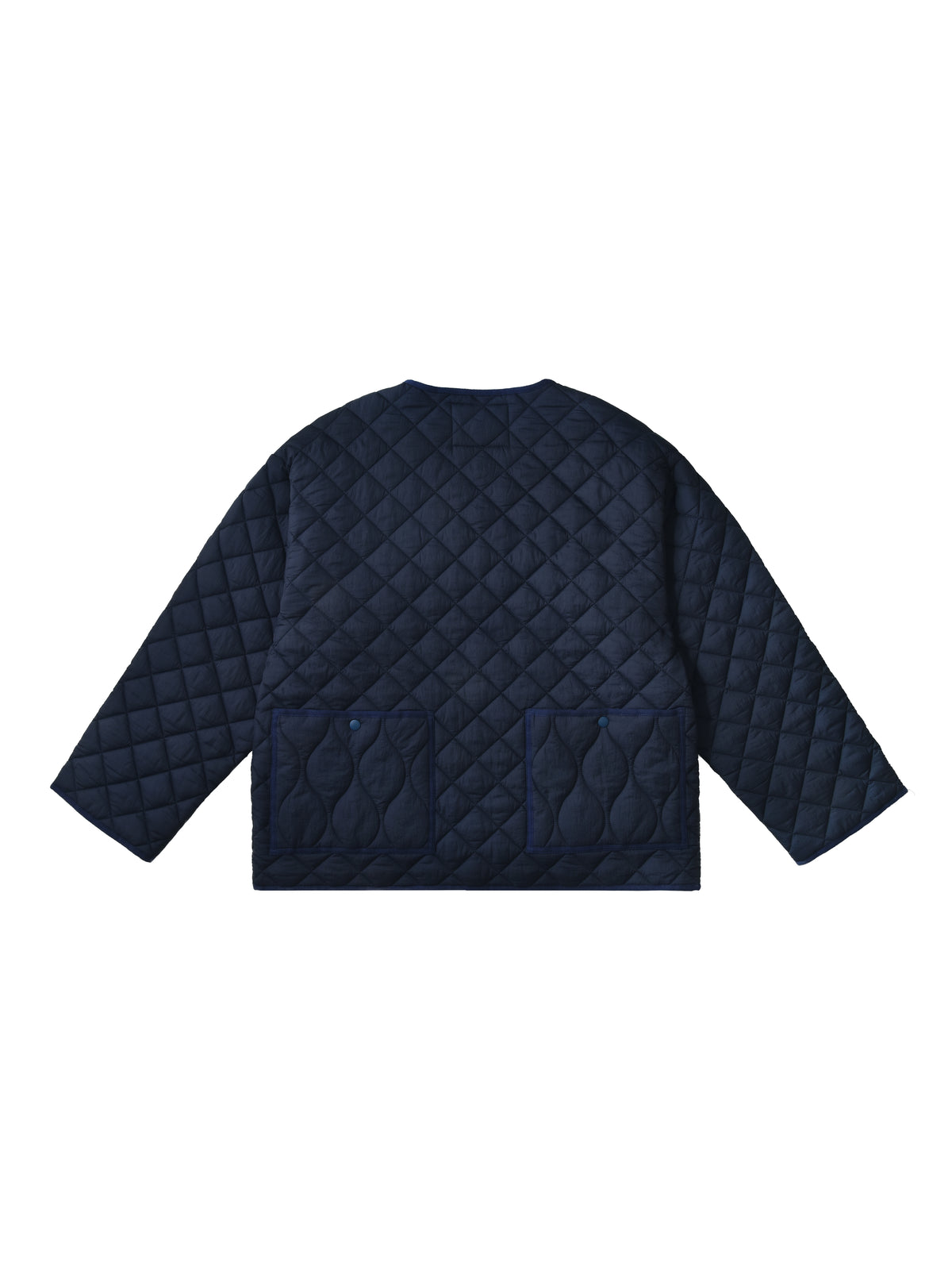 Quilted jacket with diamond pattern on a white background