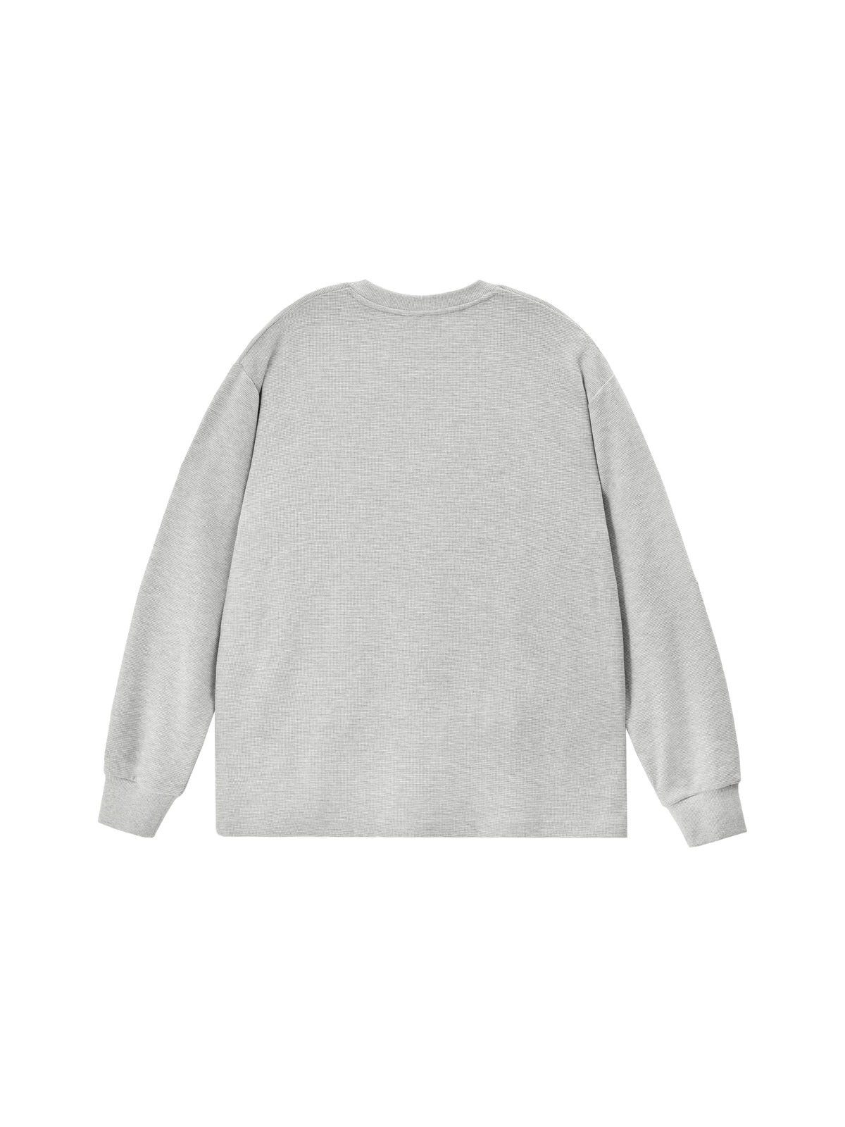 Gray waffle pattern sweatshirt on a white background
