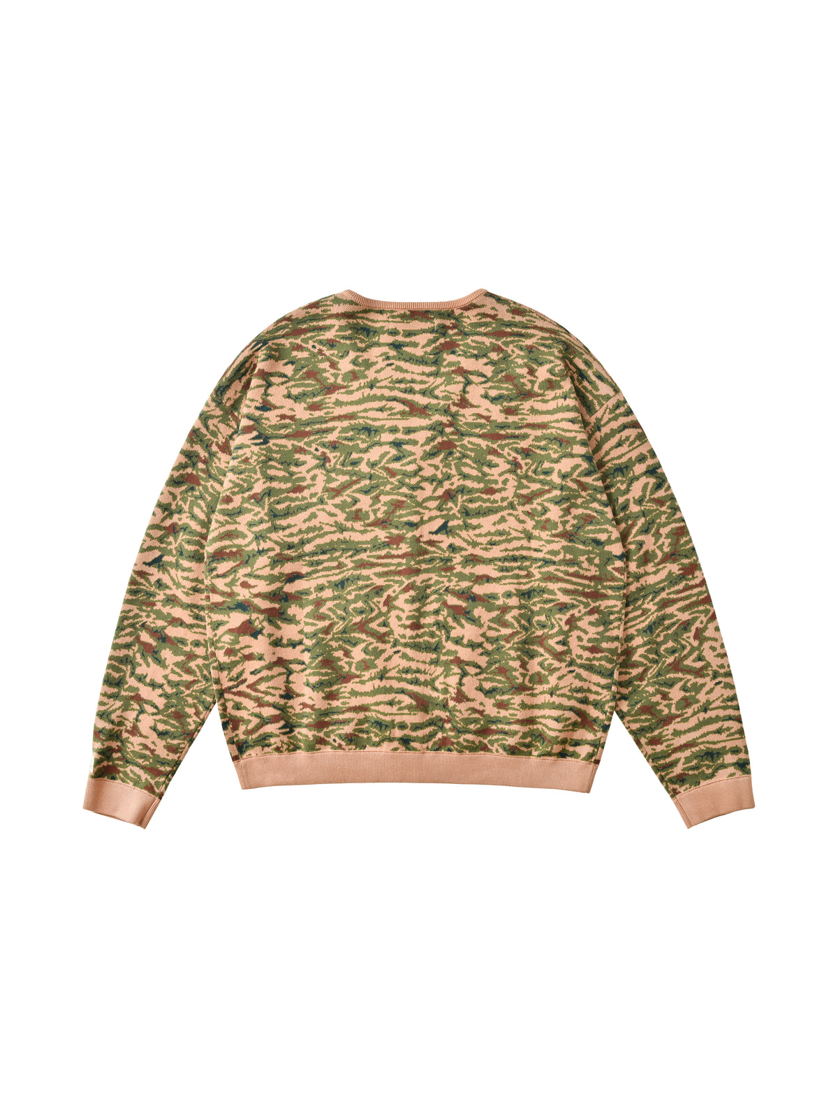 Camouflage-patterned sweatshirt on a white background
