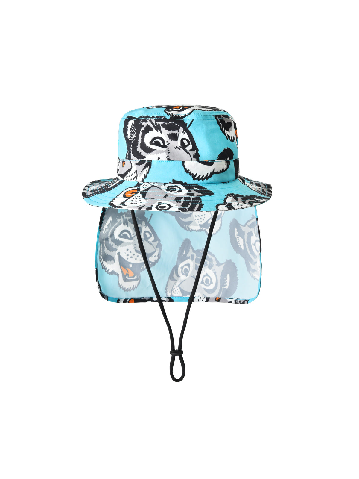 Children's hat with cute tiger pattern on a white background