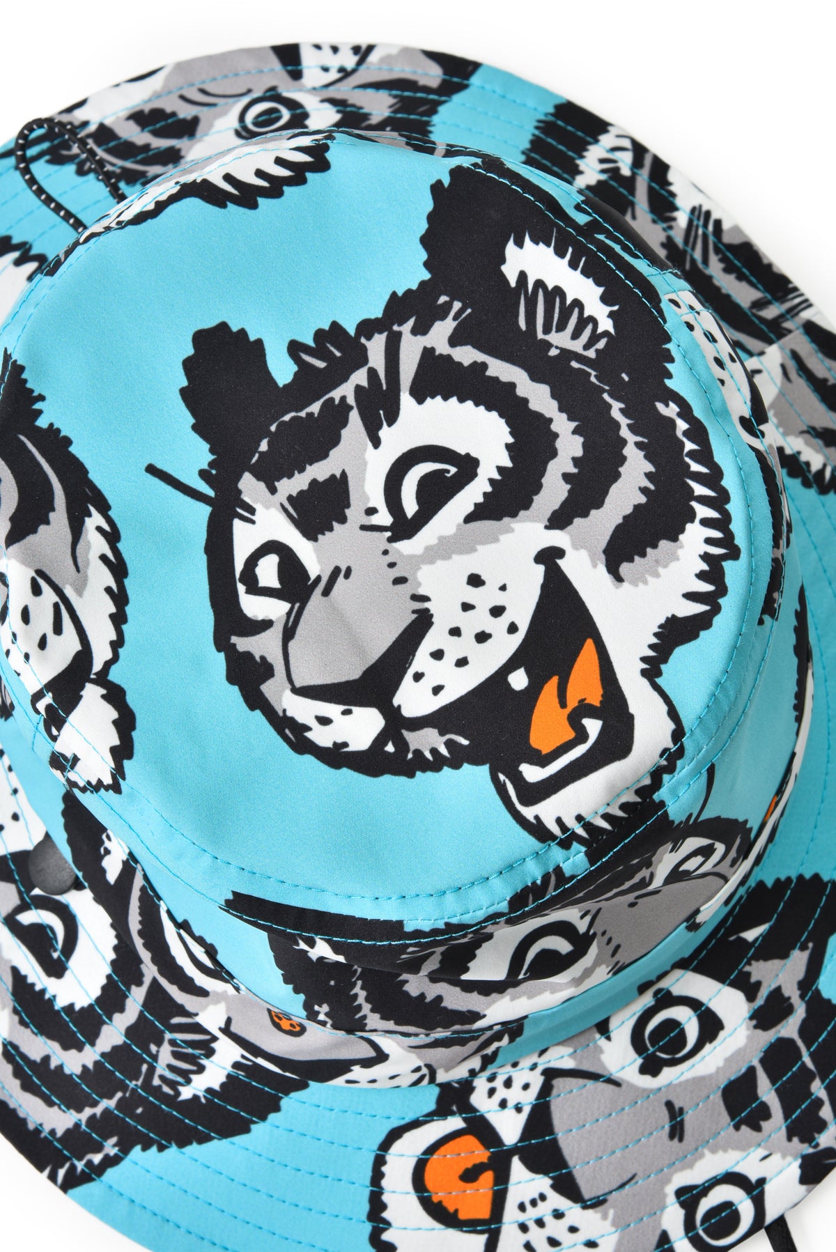 Hat with tiger pattern on a blue background