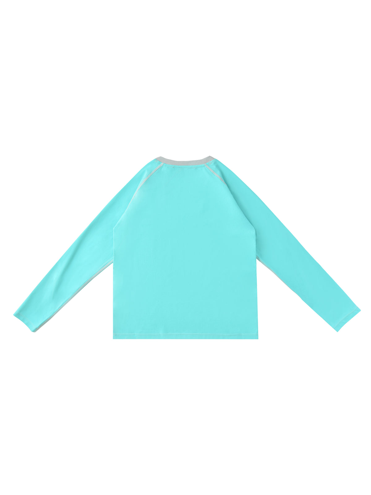 Turquoise long-sleeve shirt on a white background