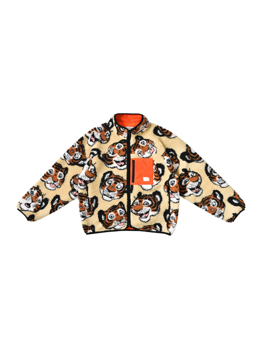 Children's jacket with tiger pattern on a white background