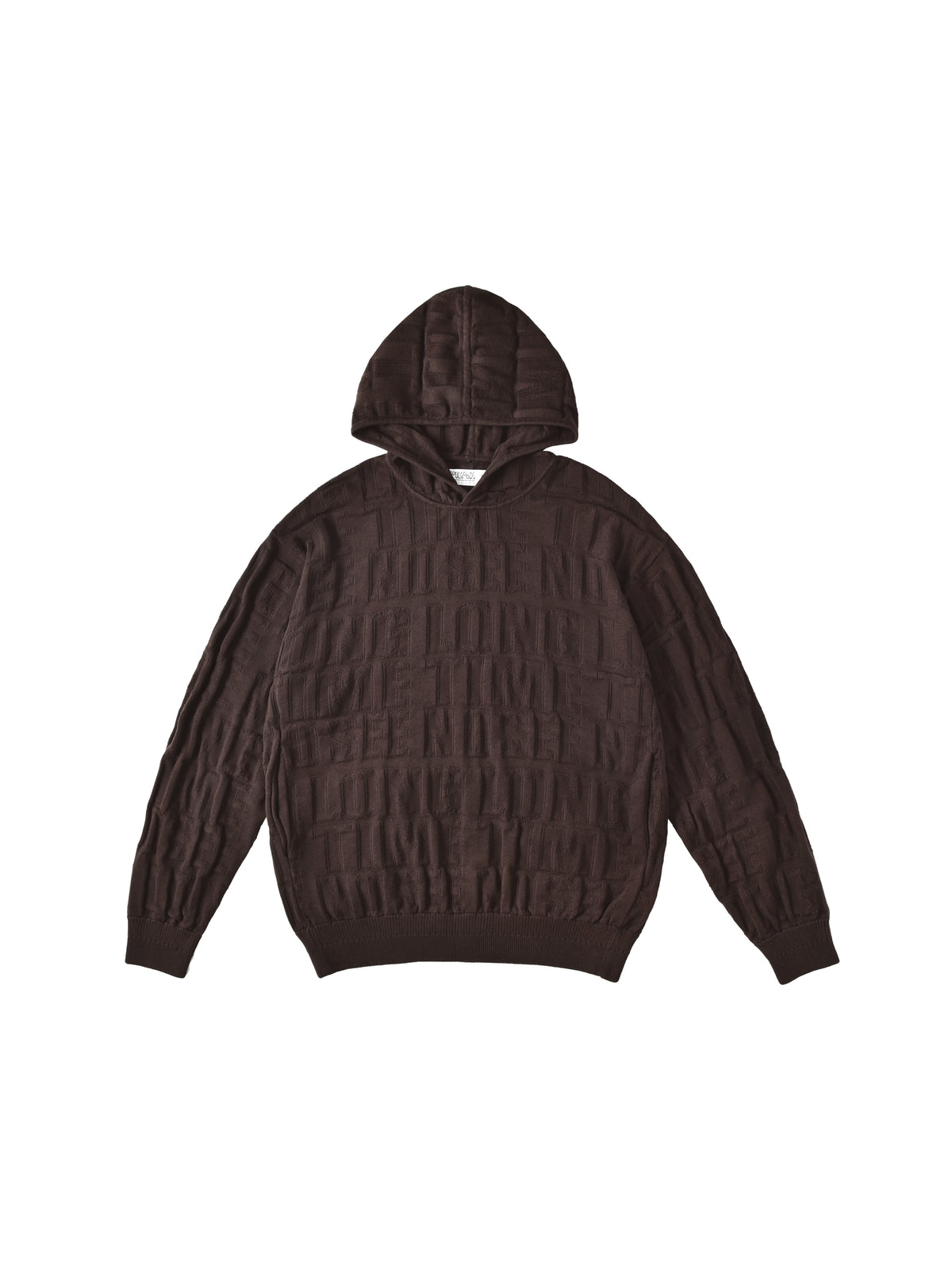 Brown knitted hoodie on a white background