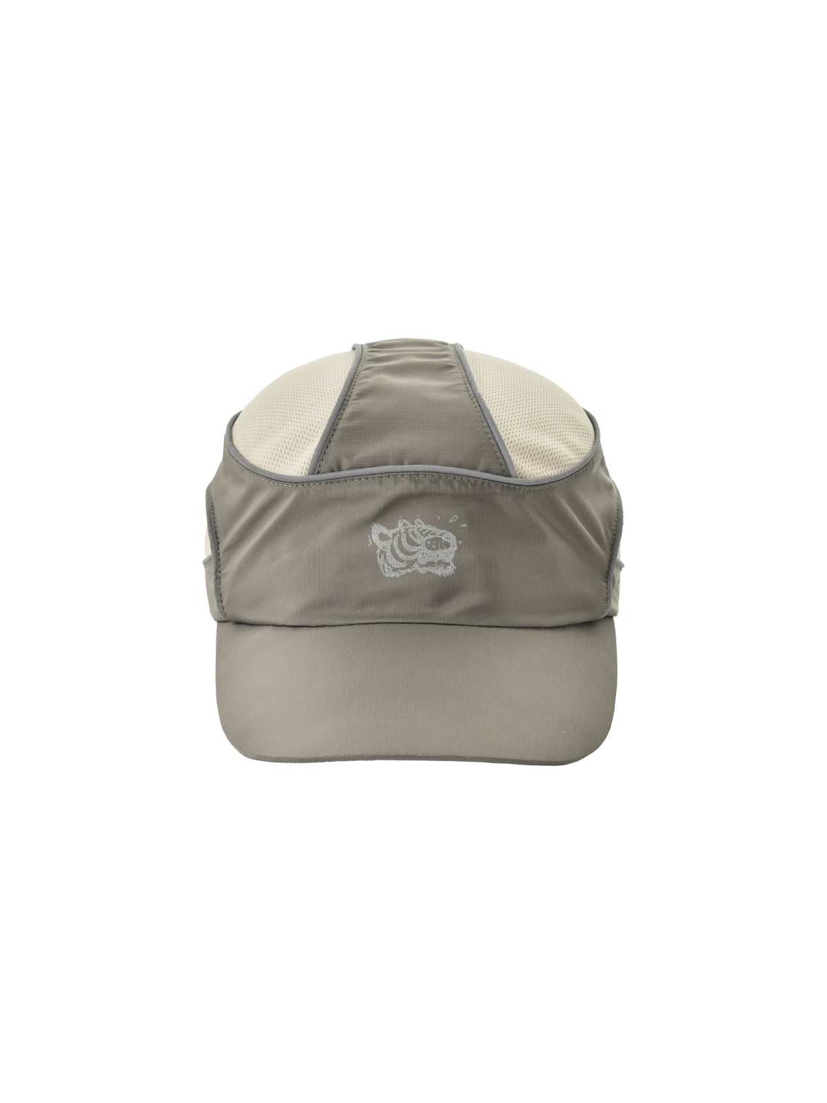 Gray cap with a grey soulgoods tiger head logo on a white background