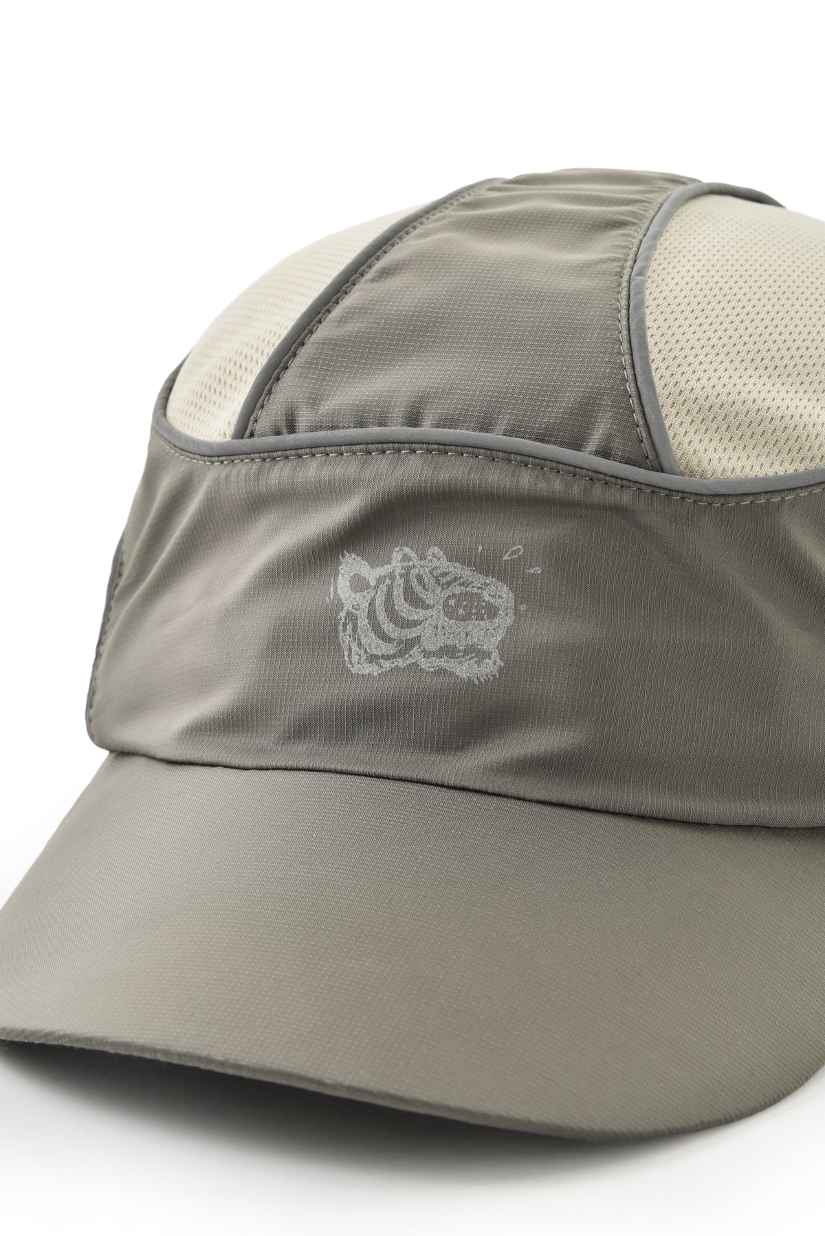 Gray cap with a light grey soulgoods tiger logo on a white background