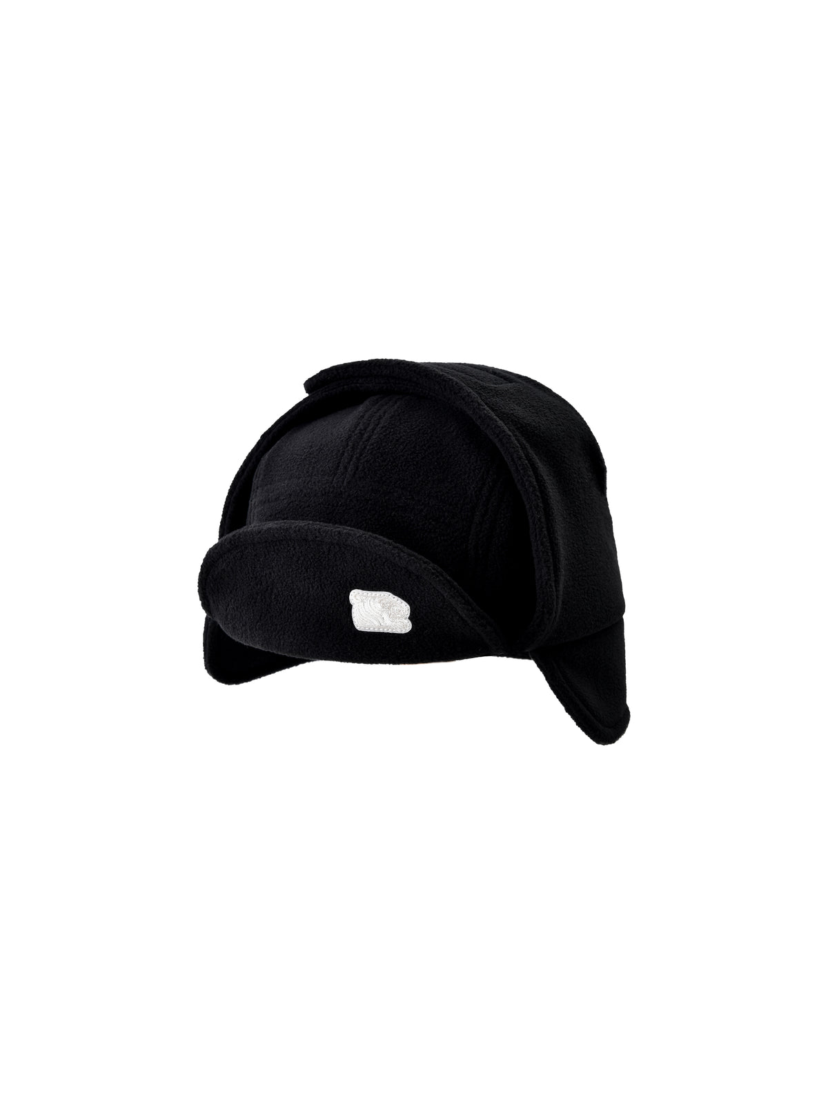 Black beanie hat on a white background