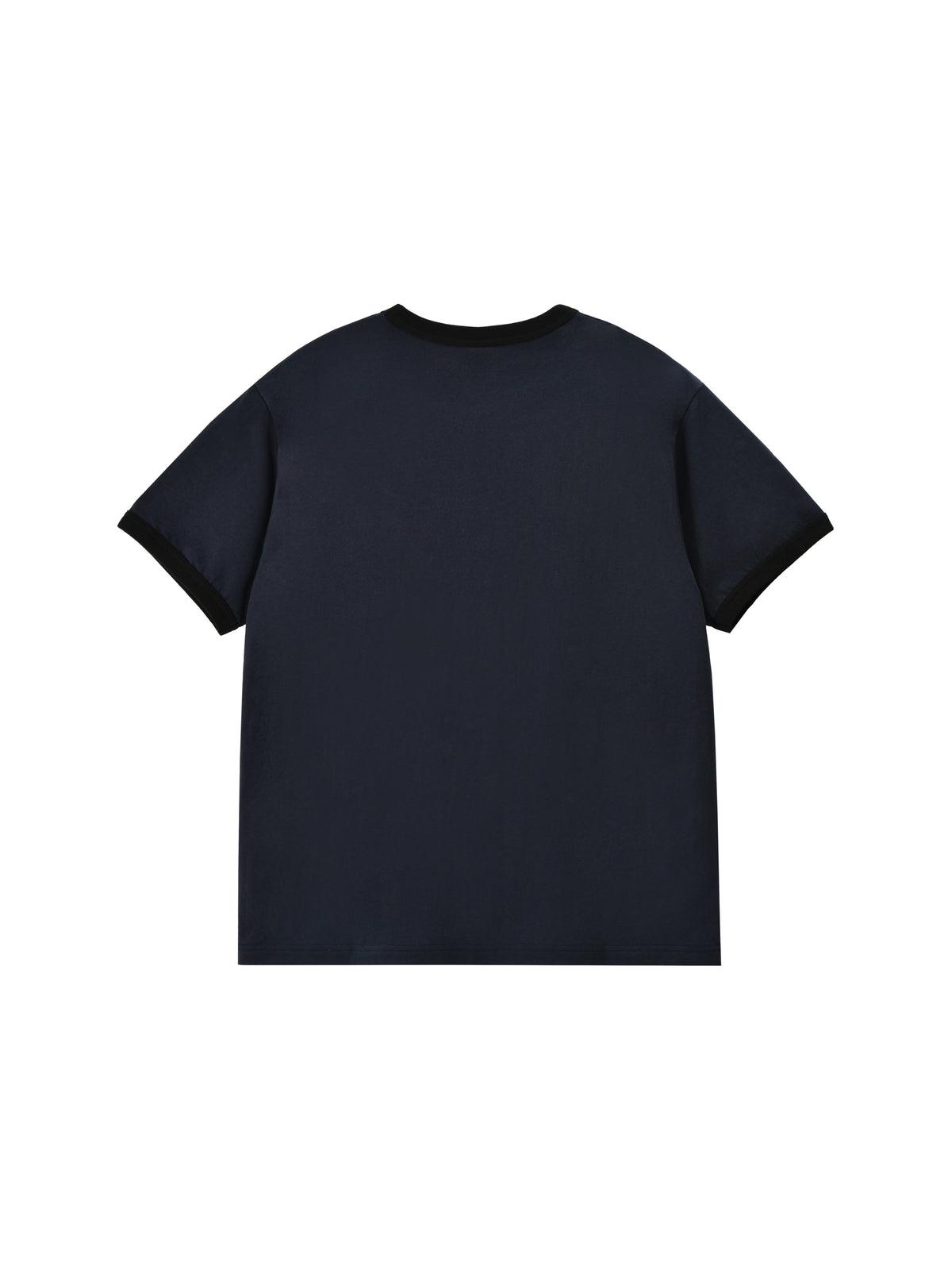 Black t-shirt on a white background