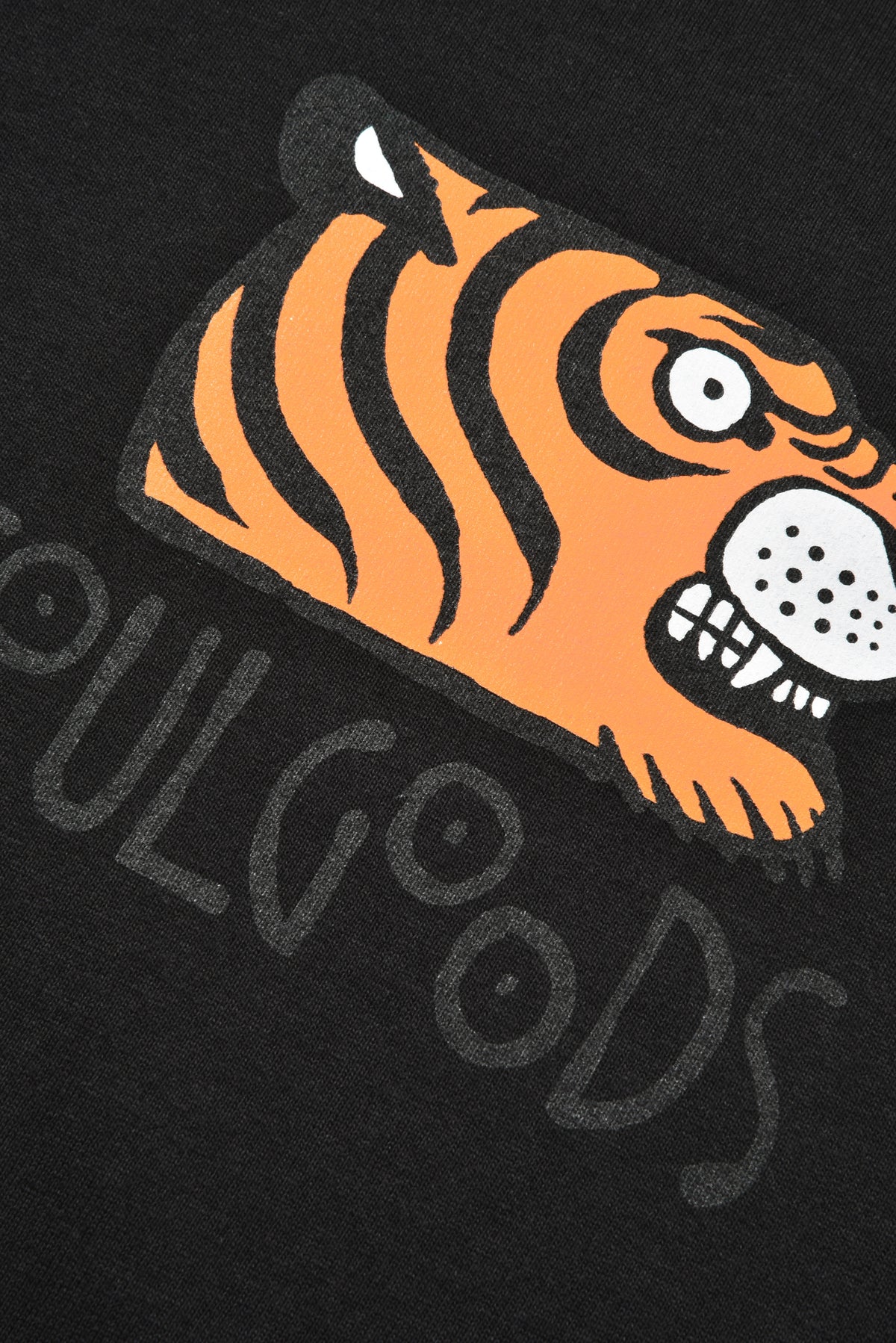 Tiger logo on a black background with 'SOULGOODS' branding.