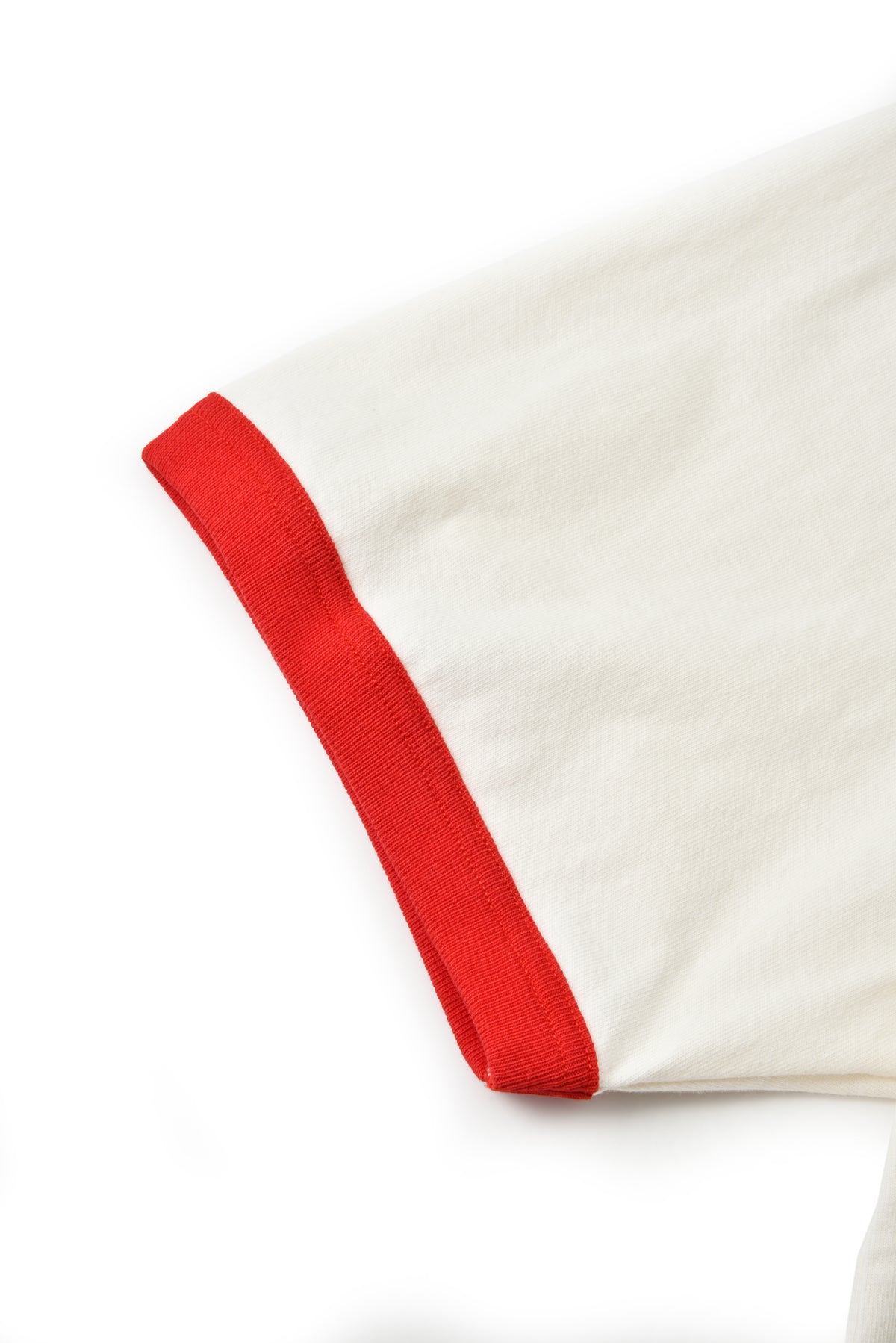 White garment with a red trim on a white background