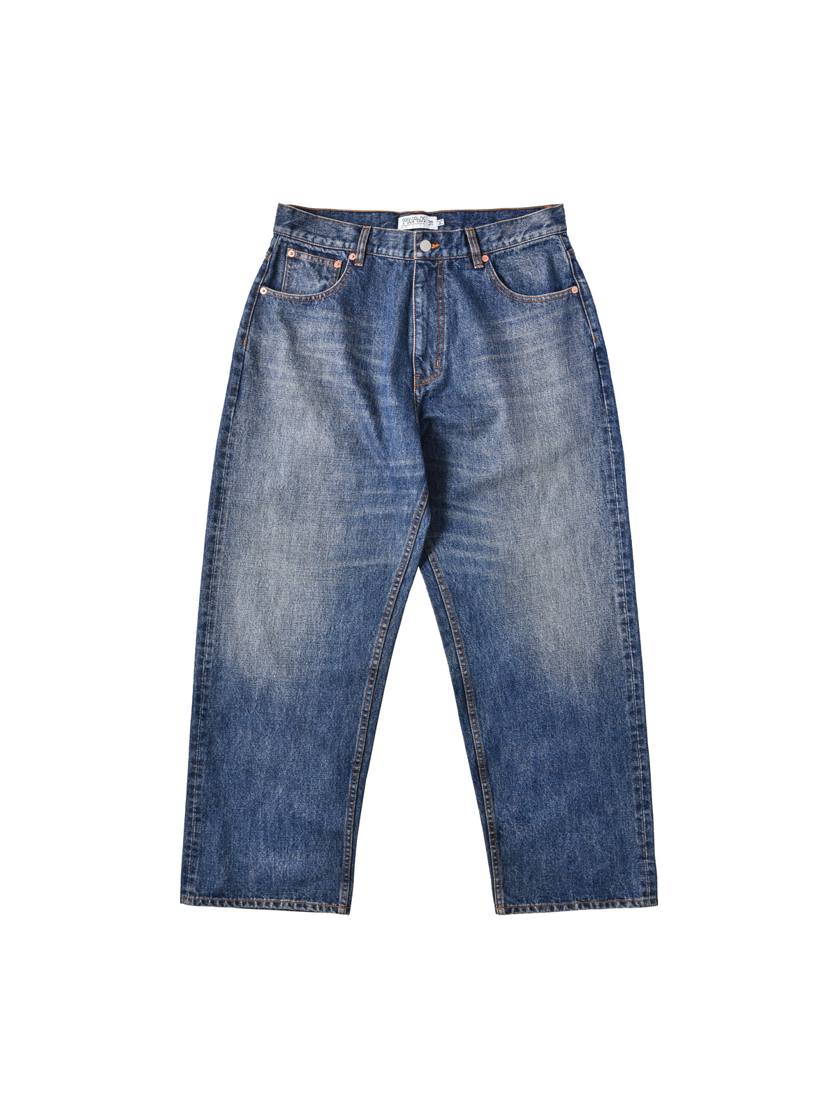 Blue jeans on a white background