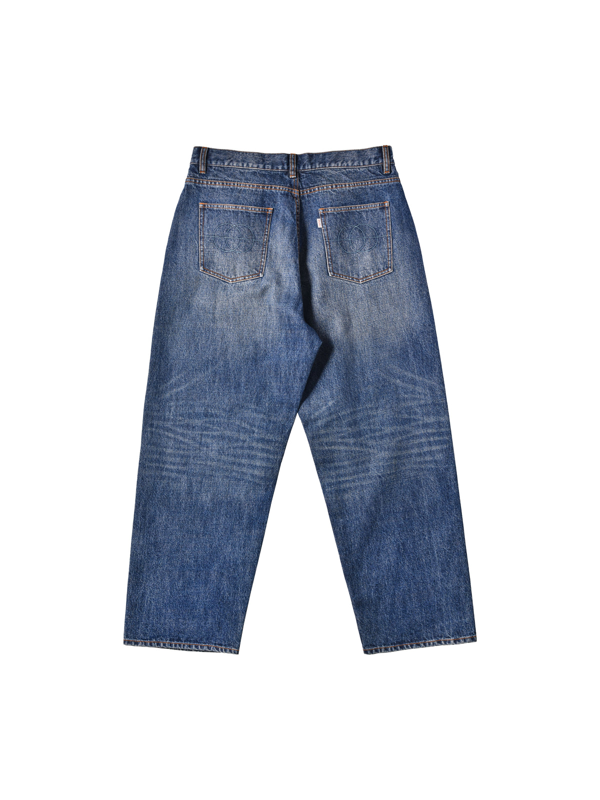 Blue jeans on a white background